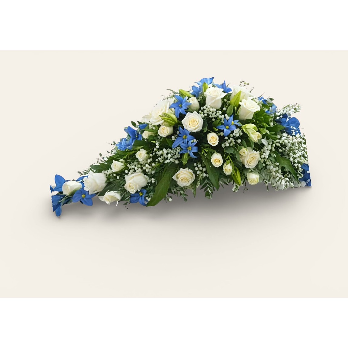 Kistedekorasjon blå - L